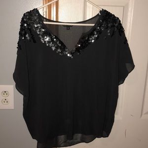 Gray sequin blouse